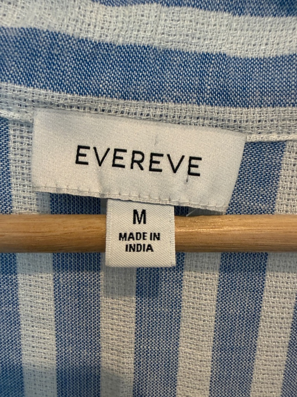 Evereve Blue and White Striped Crop Button-Up Top - Picture 2 of 5
